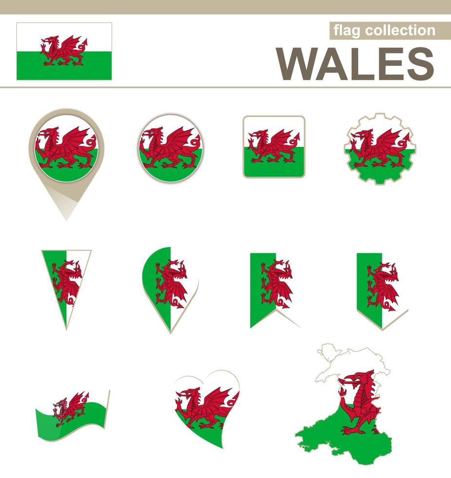 Wales Flag Collection vector