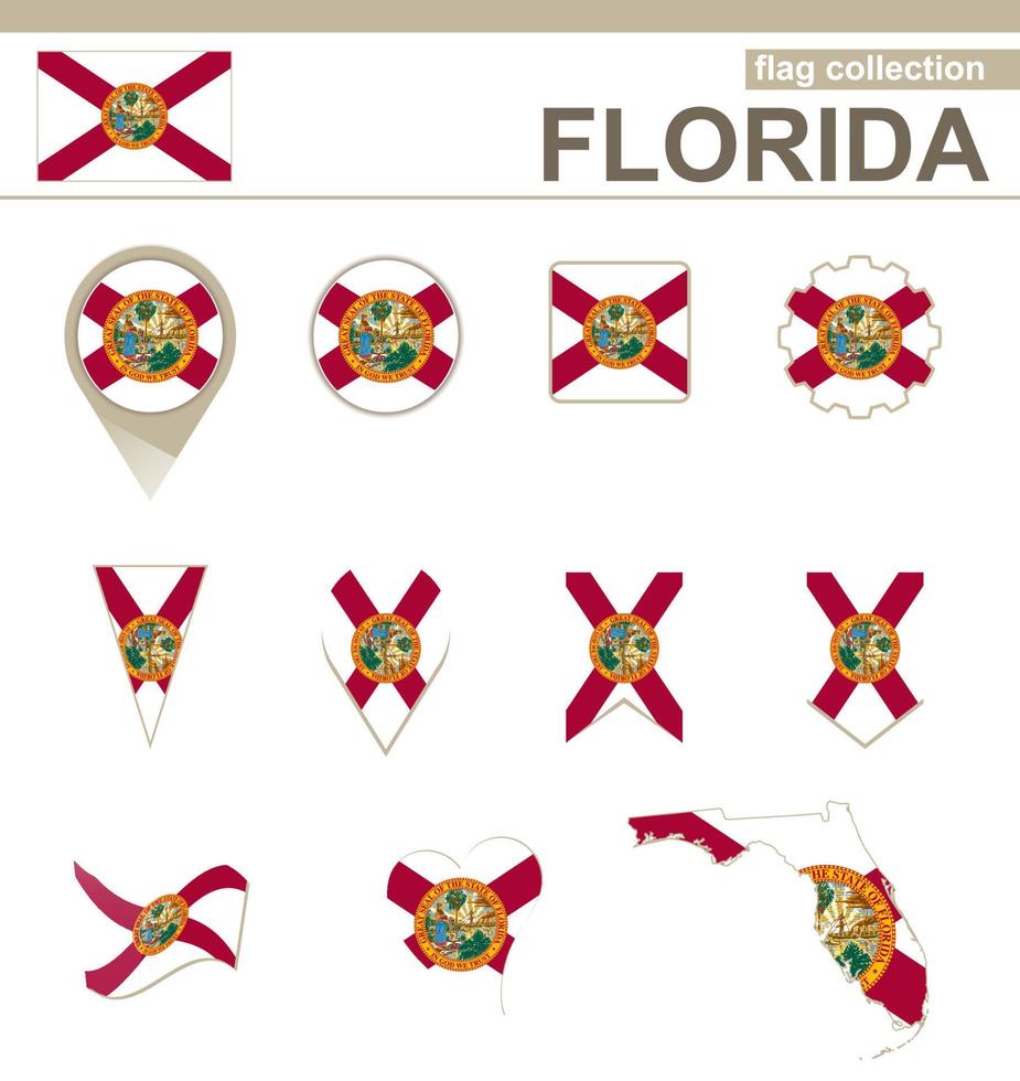 colección de banderas de florida vector