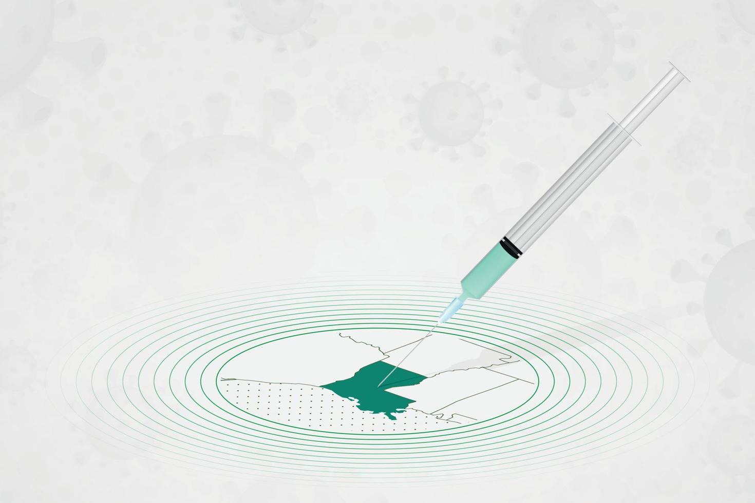 Louisiana vaccination concept, vaccine injection in map of Louisiana. Vaccine and vaccination against coronavirus, COVID-19. vector
