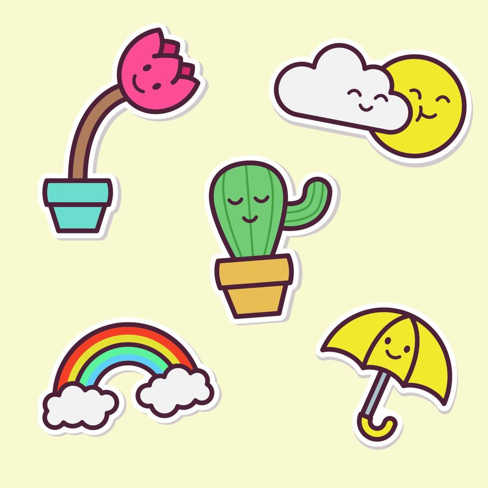 Simple Happy Spring Sticker vector