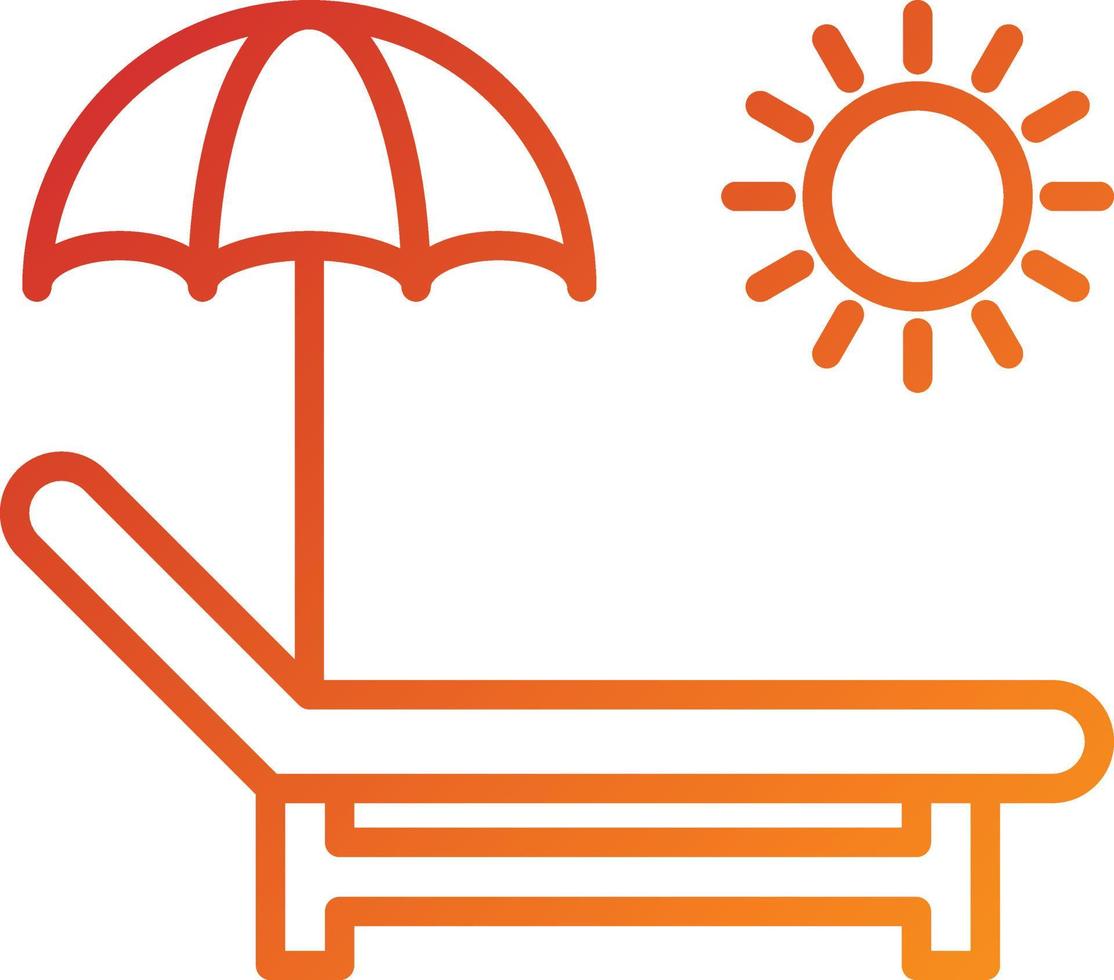 Sun Bed Icon Style vector