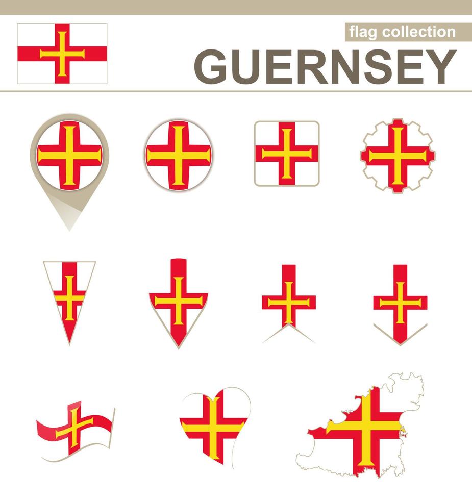 colección de banderas de Guernesey vector