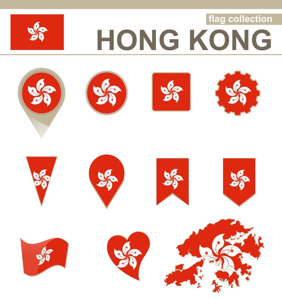 Hong Kong Flag Collection vector