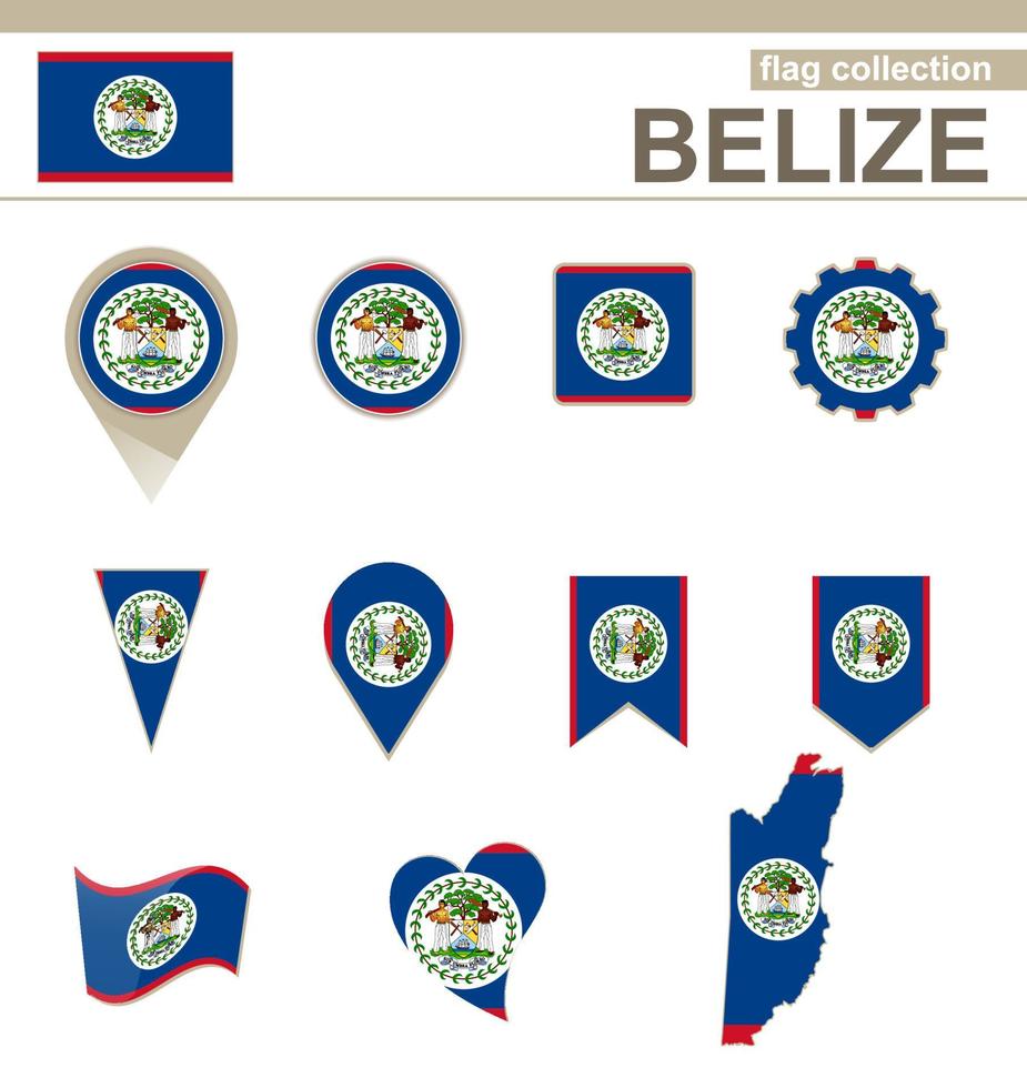 Belize Flag Collection vector