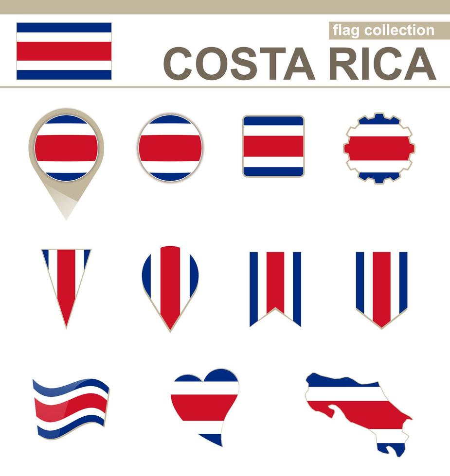 colección de banderas de costa rica vector
