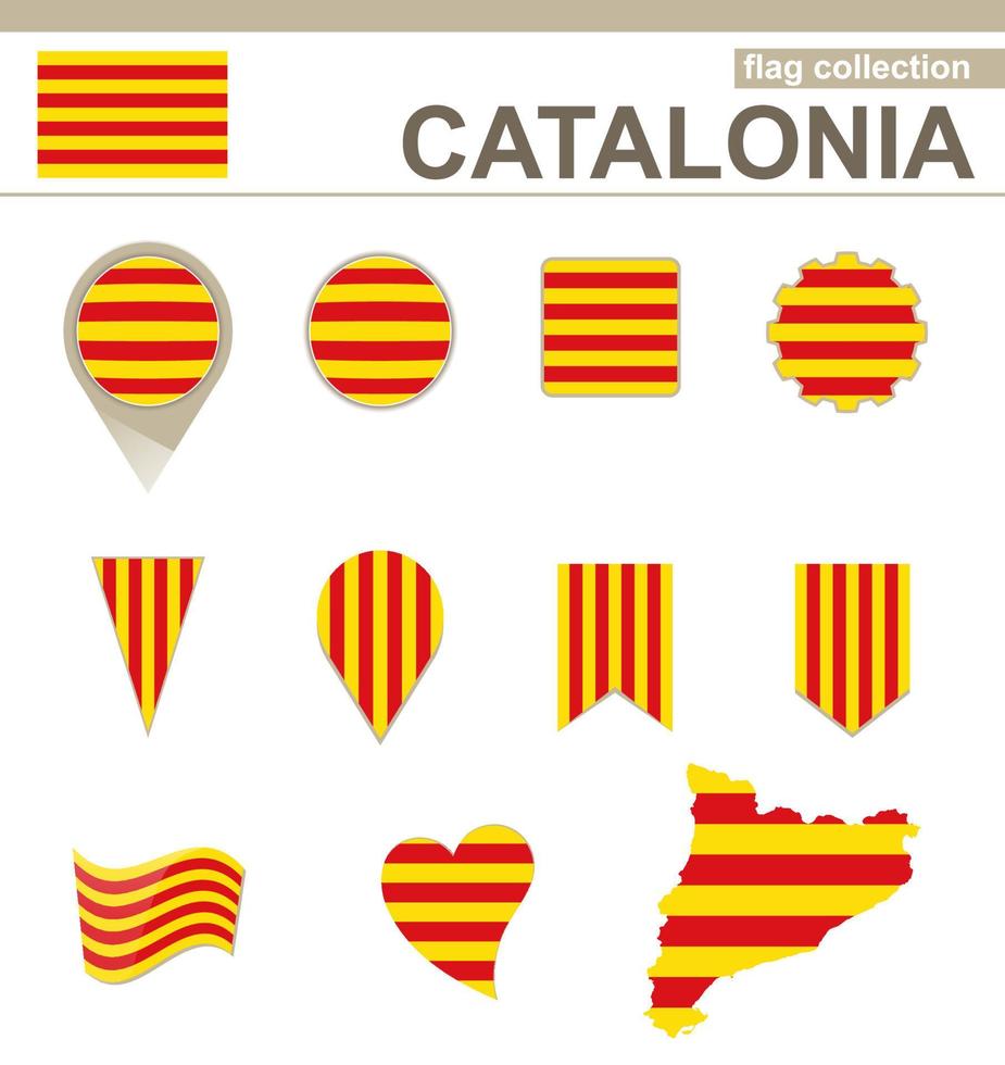 colección de banderas de cataluña vector