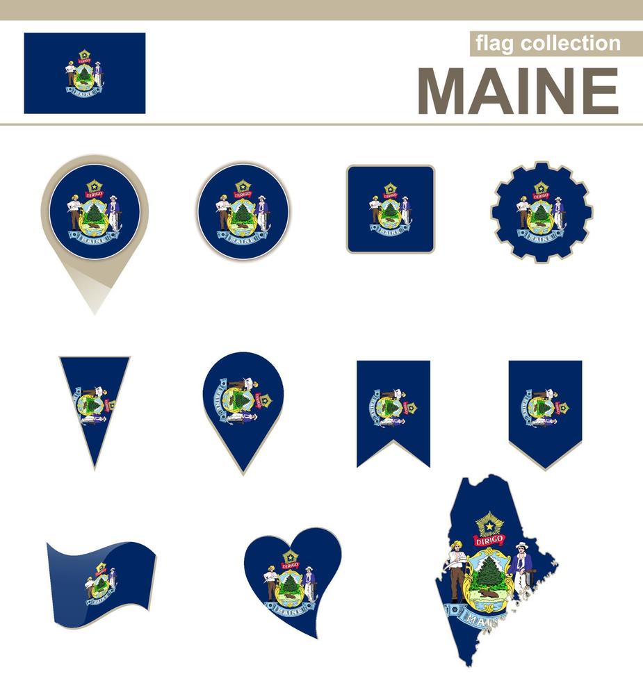 Maine Flag Collection vector