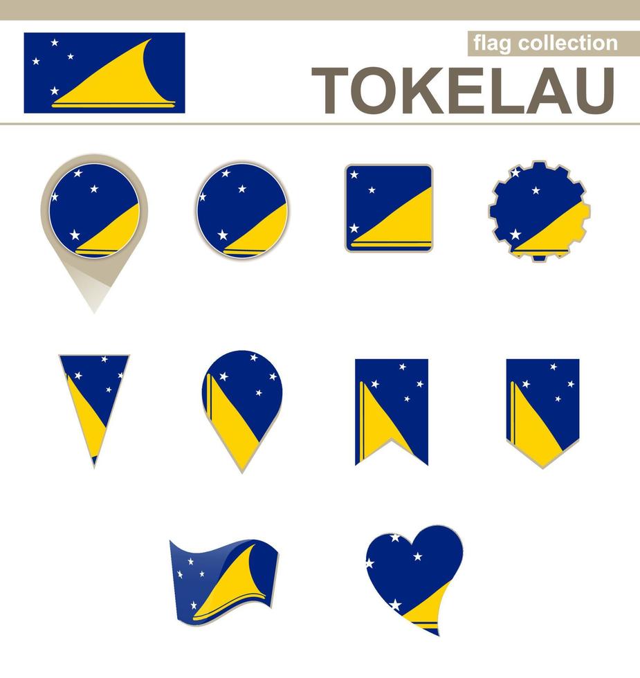 colección de banderas de tokelau vector