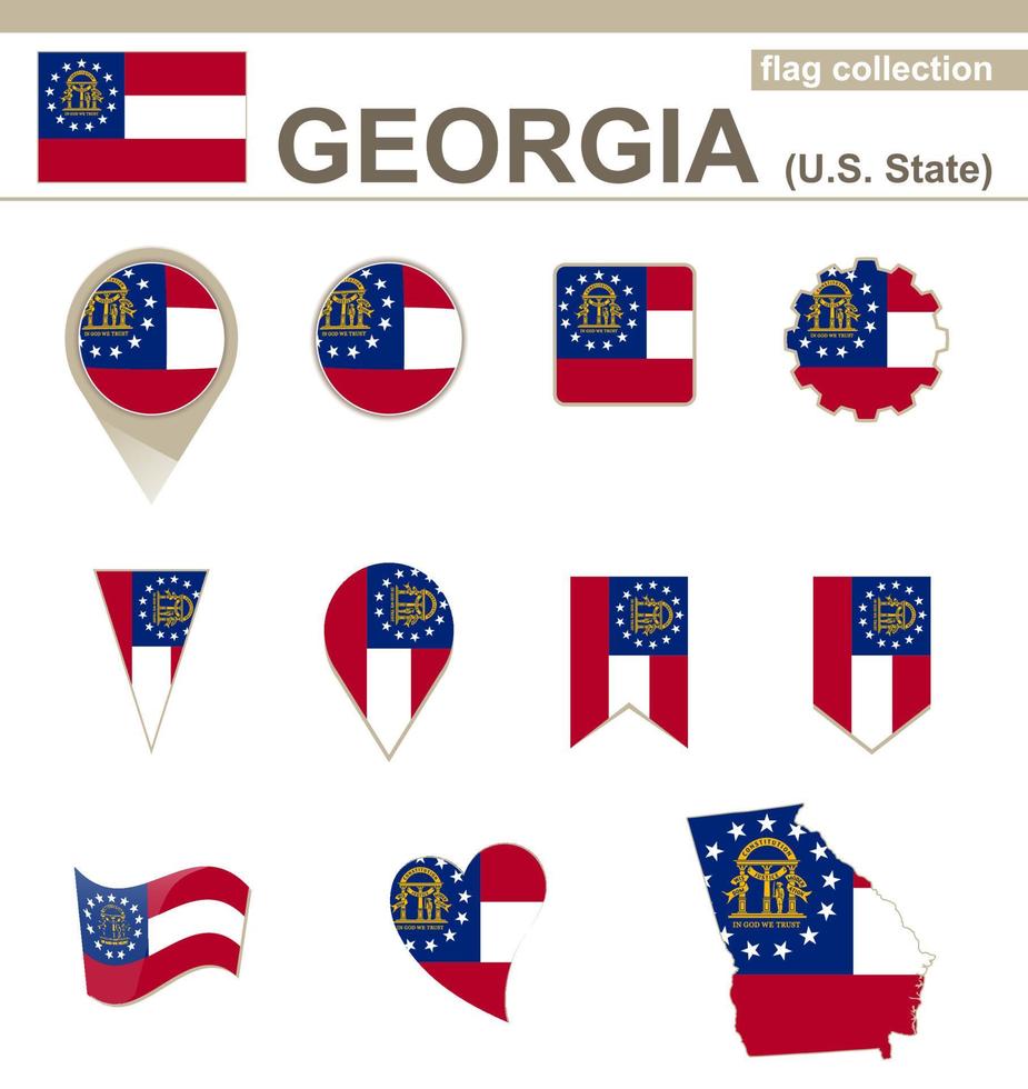 Georgia Flag Collection vector