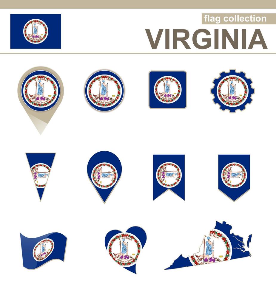 colección de banderas de virginia vector