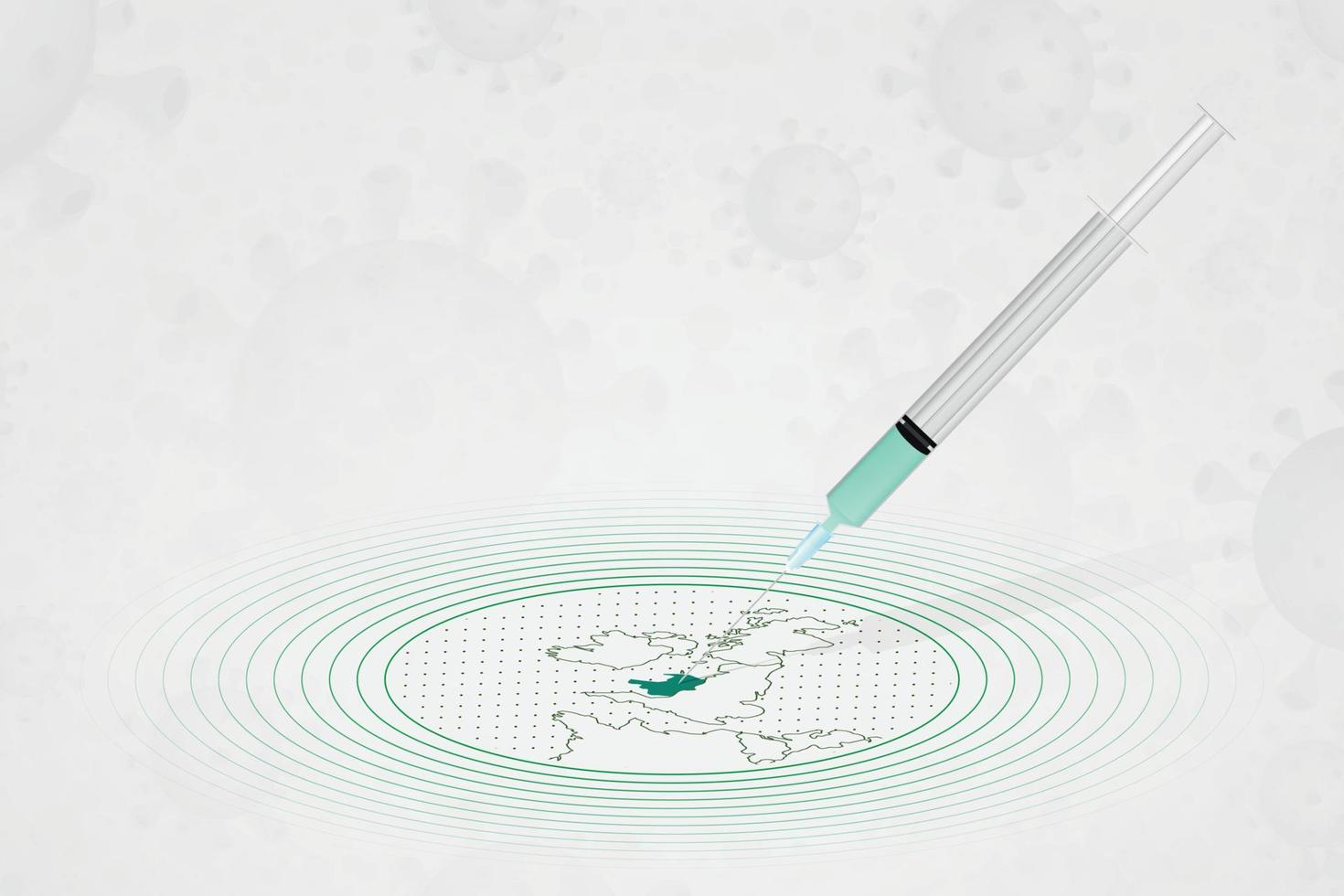 concepto de vacunación de gales, inyección de vacuna en el mapa de gales. vacuna y vacunación contra el coronavirus, covid-19. vector