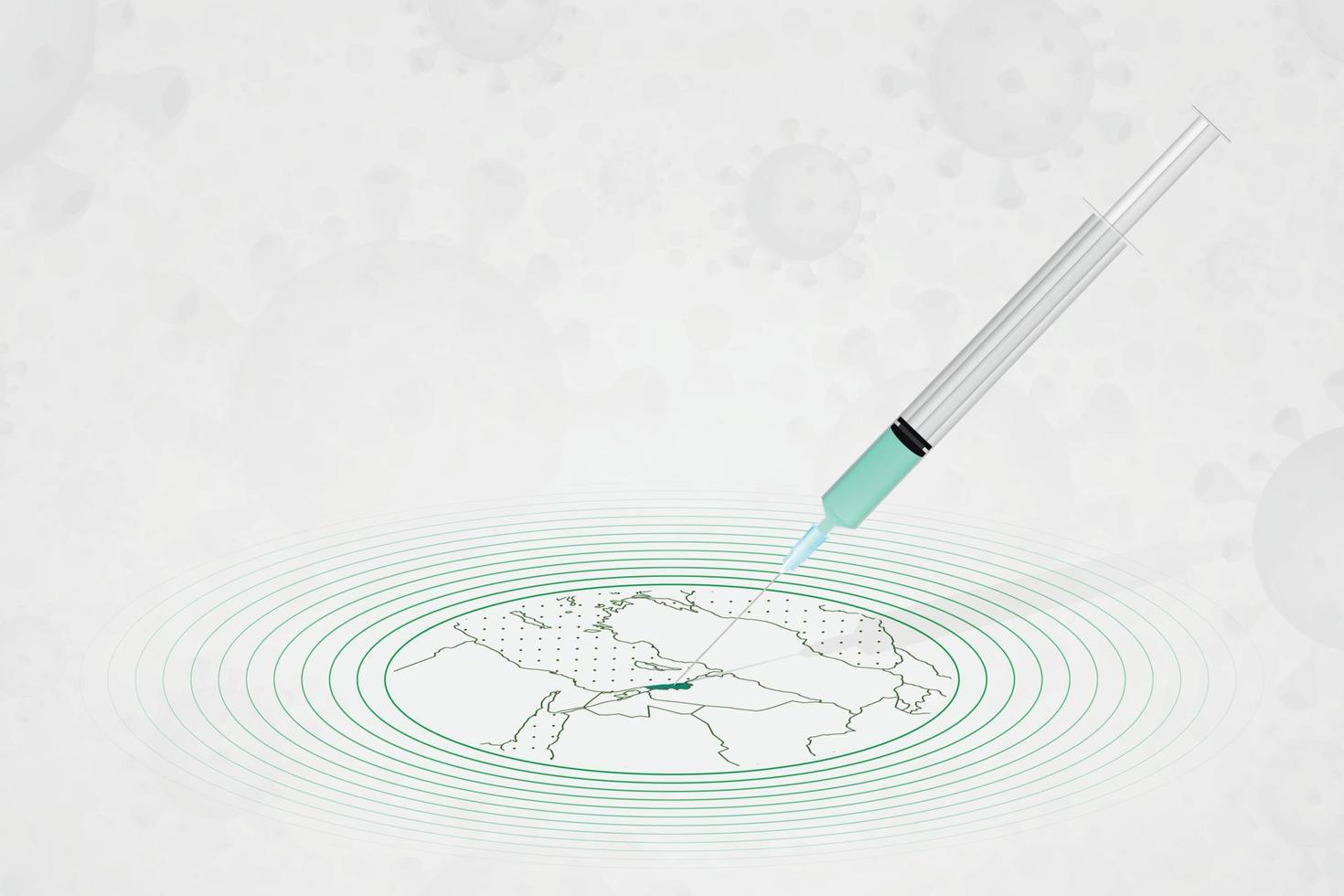 Lebanon vaccination concept, vaccine injection in map of Lebanon. Vaccine and vaccination against coronavirus, COVID-19. vector