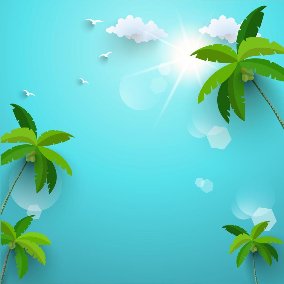 the coconut trees on the beach. summer holiday. vector