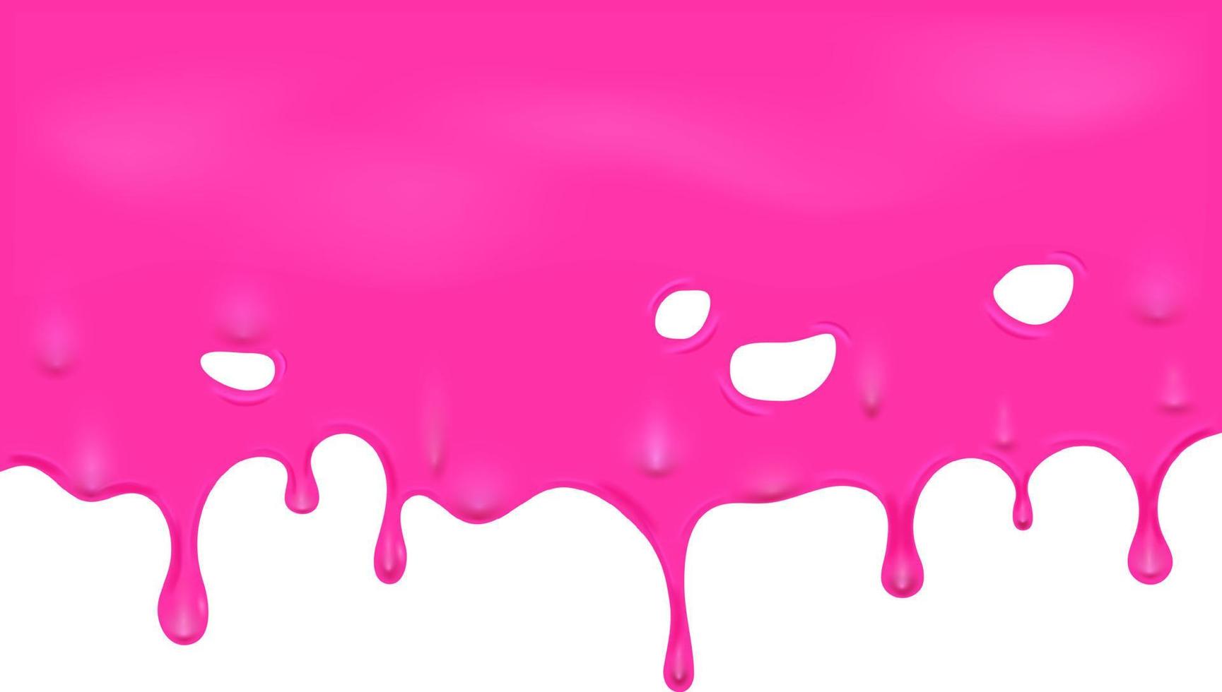 Ilustración de goteo de baba rosa y derretida. ilustración vectorial vector
