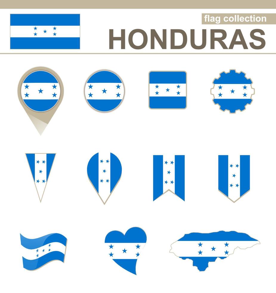 colección de banderas de honduras vector