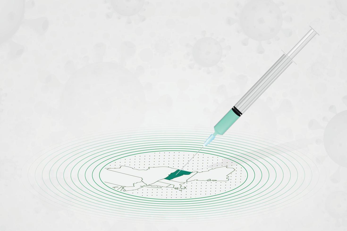 Vermont vaccination concept, vaccine injection in map of Vermont. Vaccine and vaccination against coronavirus, COVID-19. vector