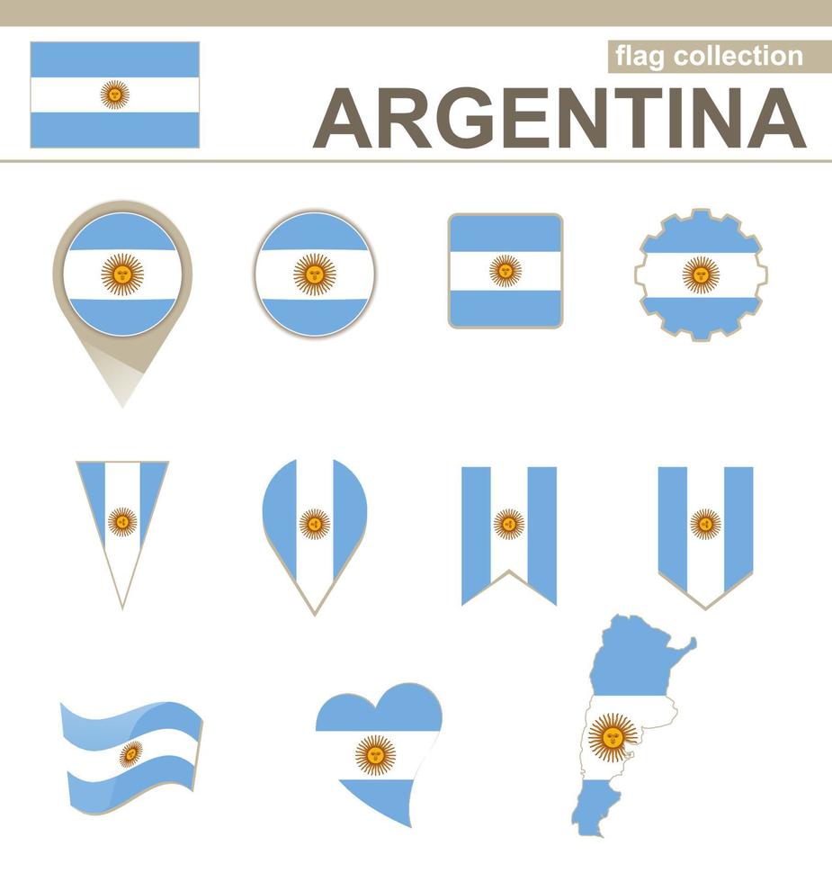 colección bandera argentina vector