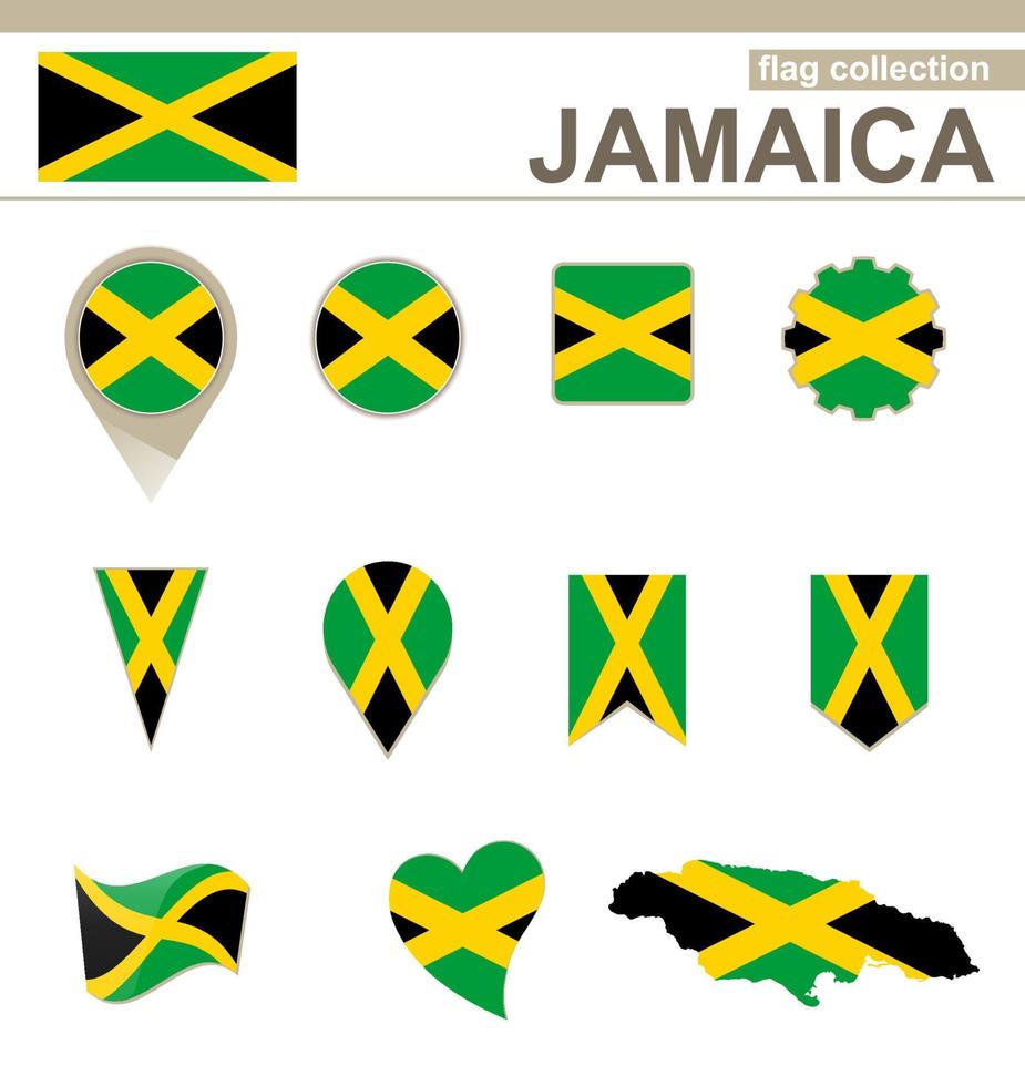 colección de la bandera de jamaica vector