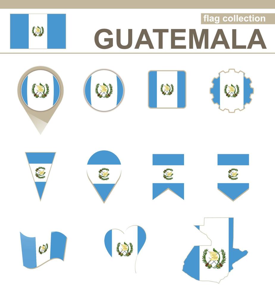 colección de banderas de guatemala vector