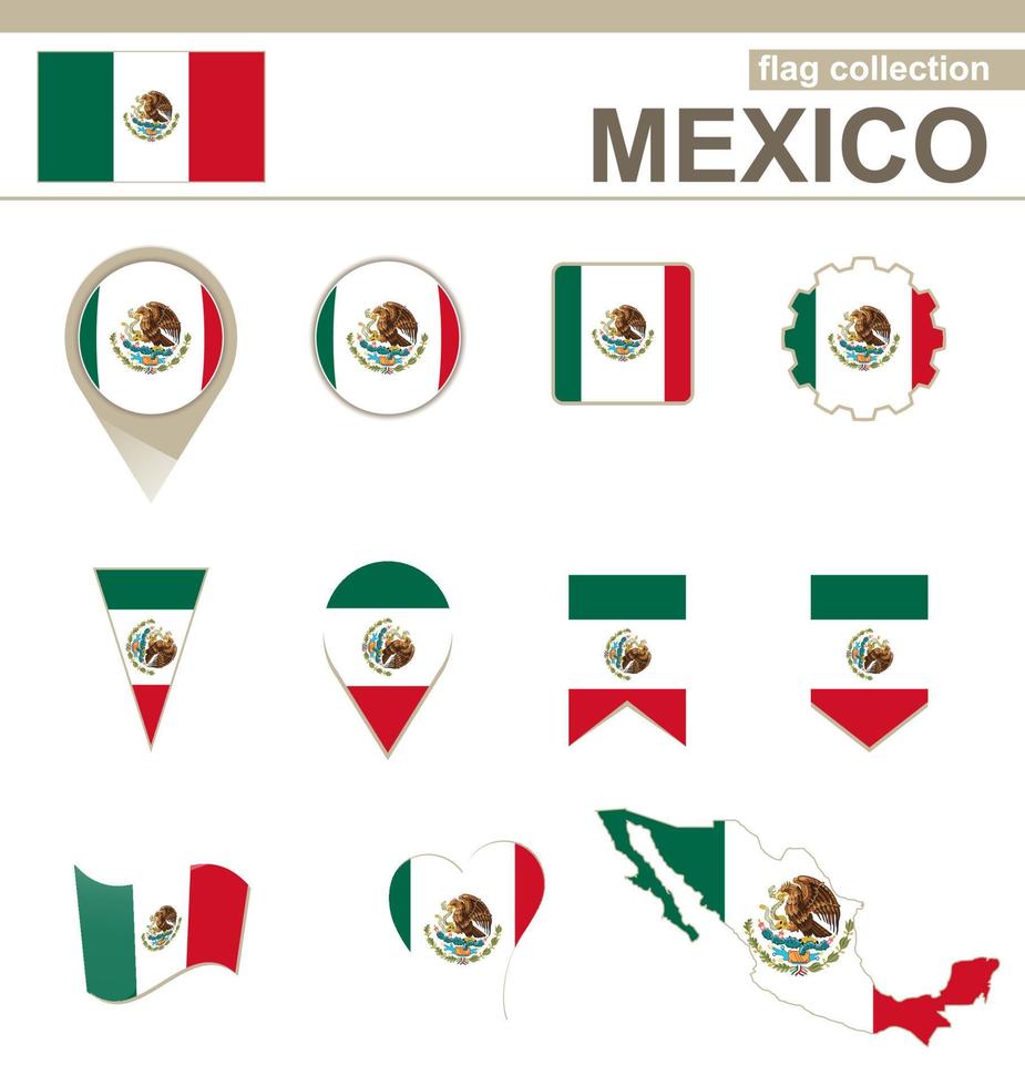 Mexico Flag Collection vector