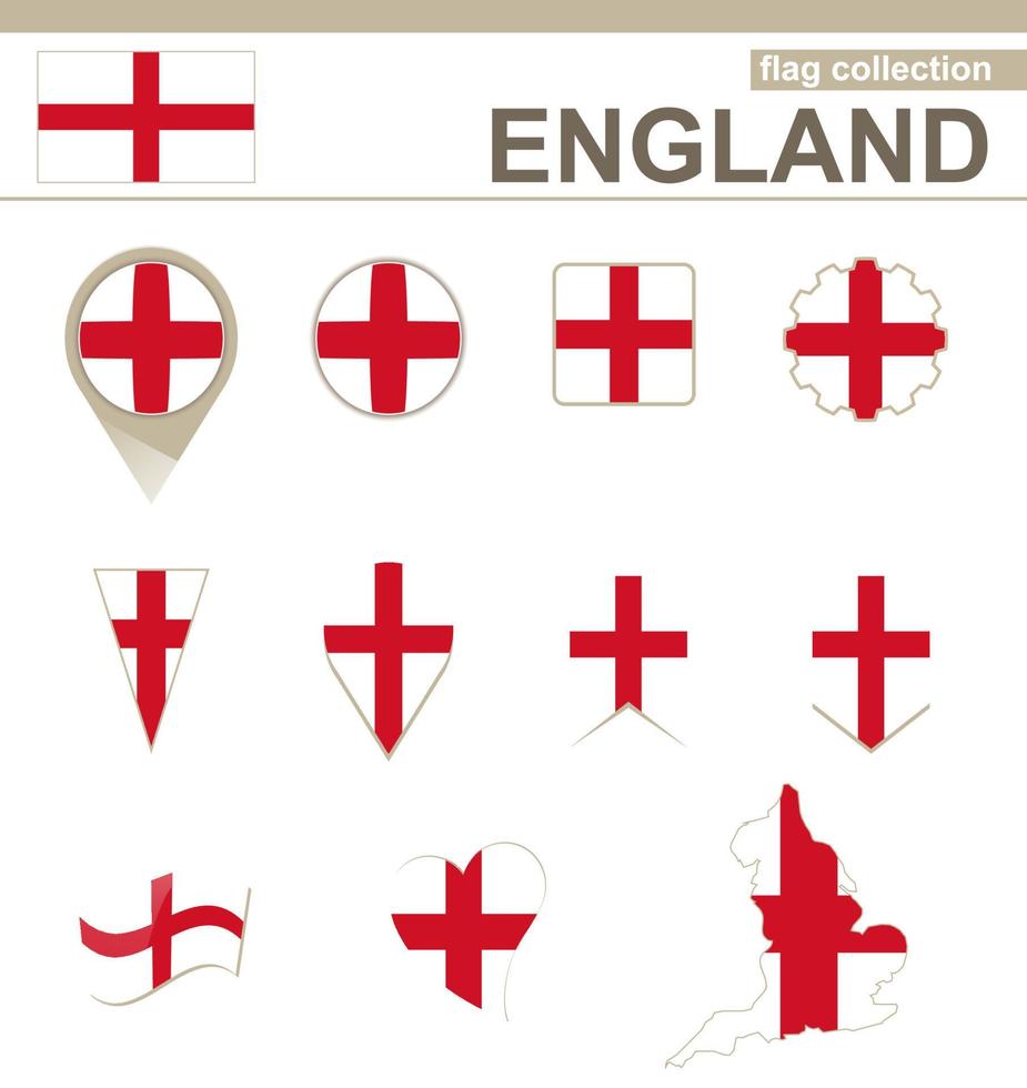 colección de banderas de inglaterra vector