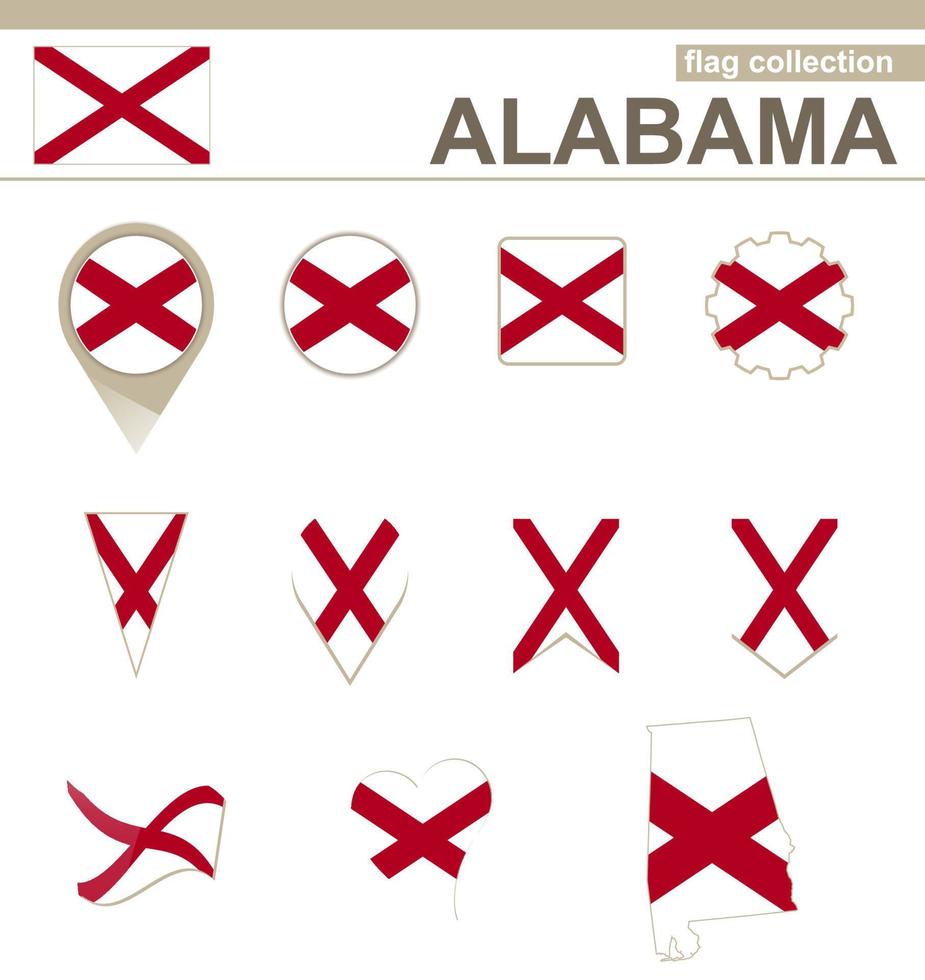 colección de banderas de alabama vector