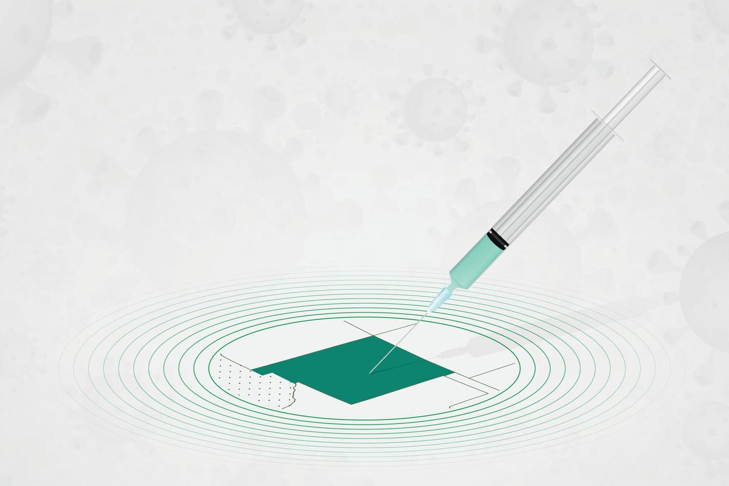 concepto de vacunación de nuevo méxico, inyección de vacuna en el mapa de nuevo méxico. vacuna y vacunación contra el coronavirus, covid-19. vector