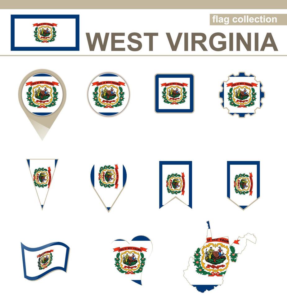 colección de banderas de virginia occidental vector