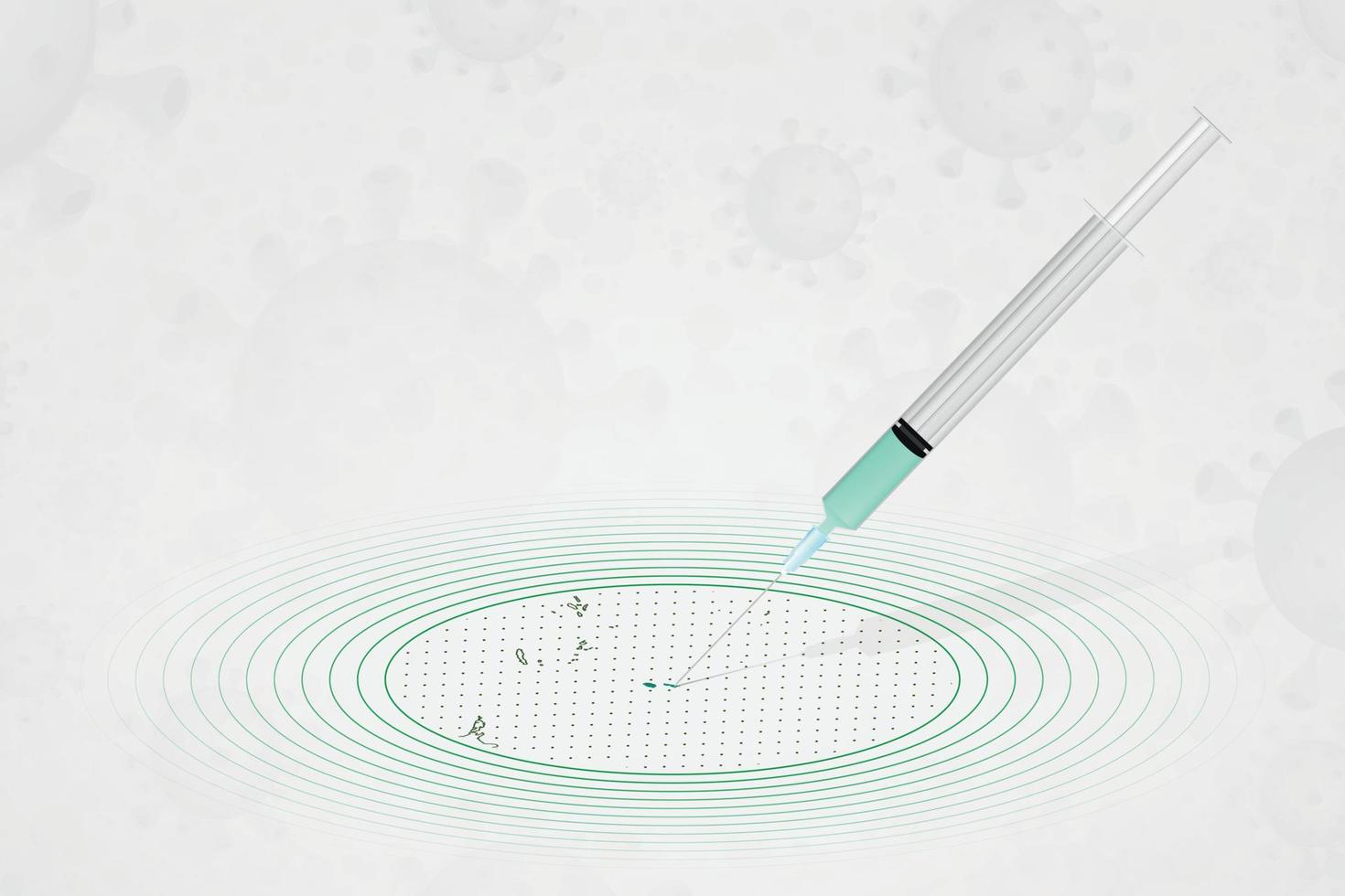 concepto de vacunación de fiji, inyección de vacuna en el mapa de fiji. vacuna y vacunación contra el coronavirus, covid-19. vector