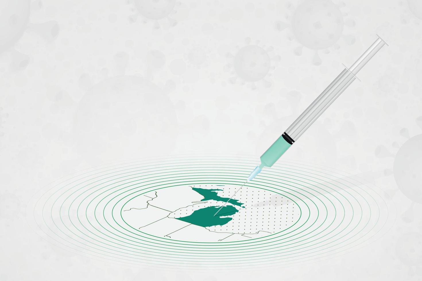 Michigan vaccination concept, vaccine injection in map of Michigan. Vaccine and vaccination against coronavirus, COVID-19. vector