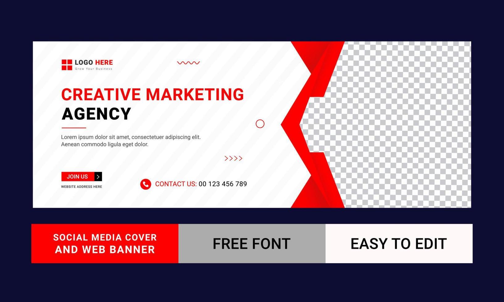 Digital marketing timeline cover and web banner template Free Vector
