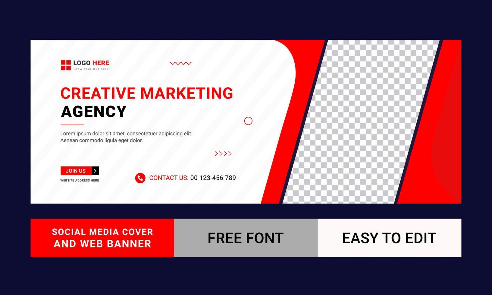 Digital marketing timeline cover and web banner template Free Vector