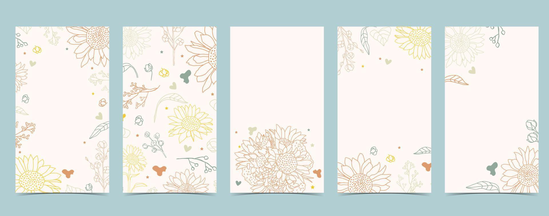 Color design background for social media with flower, leaf,shape vector