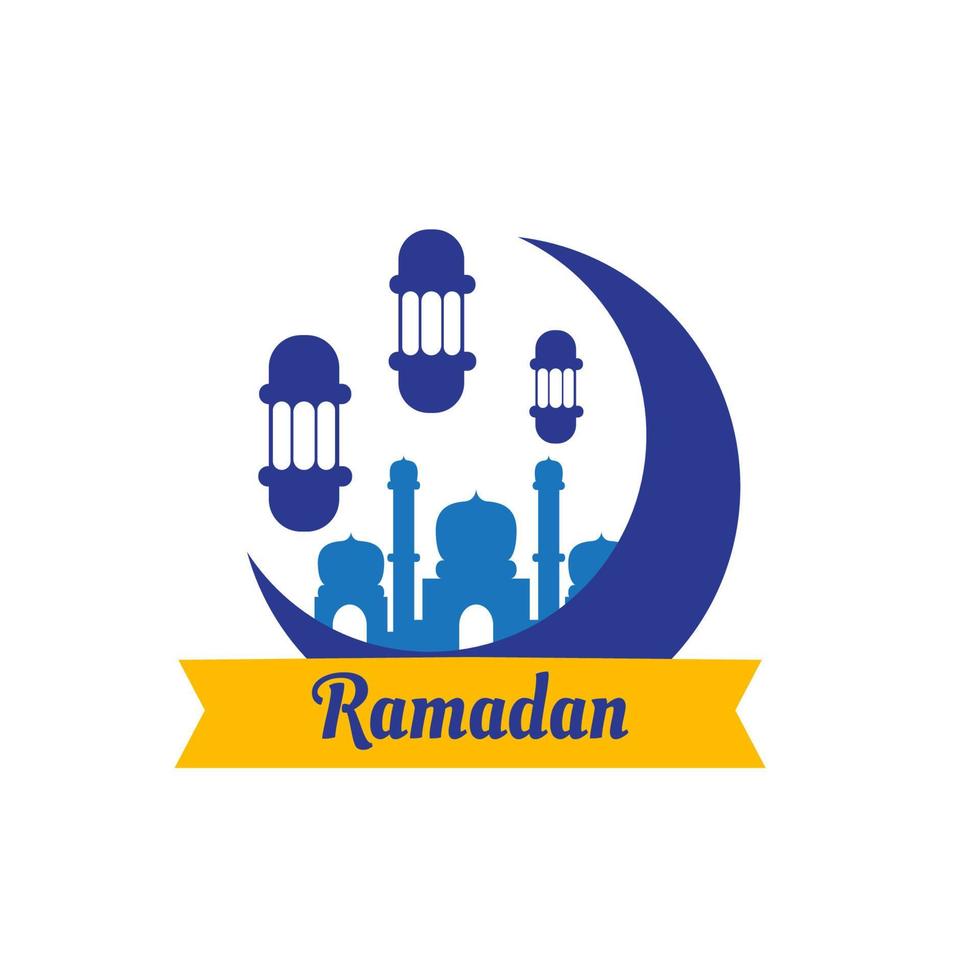 diseño de ilustración de mezquita para plantilla de ramadán. vector