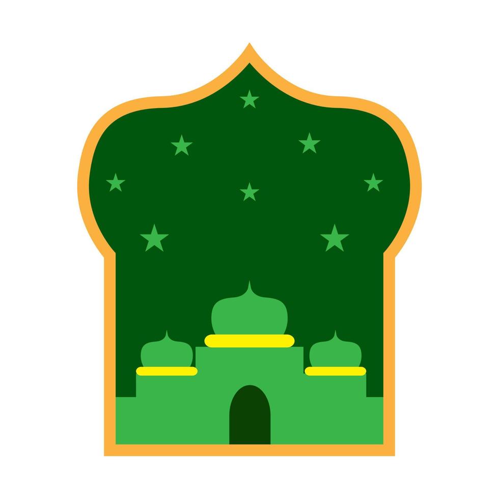 diseño de ilustración de mezquita verde para ramadán. vector