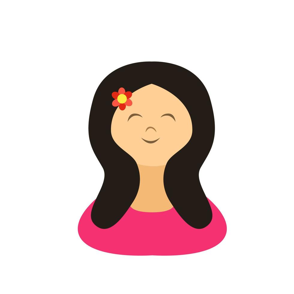 ilustración de mujer sonriente en estilo plano. vector