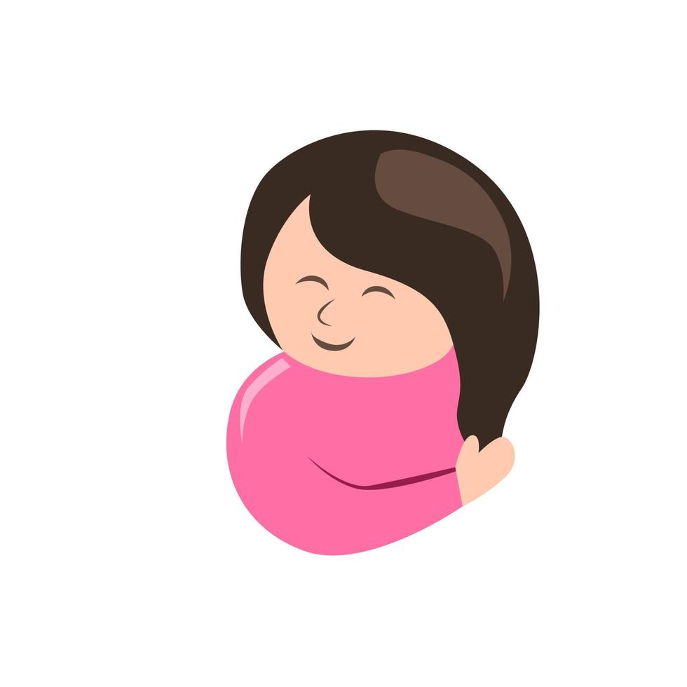 illustration of smiling woman in flat style. vector