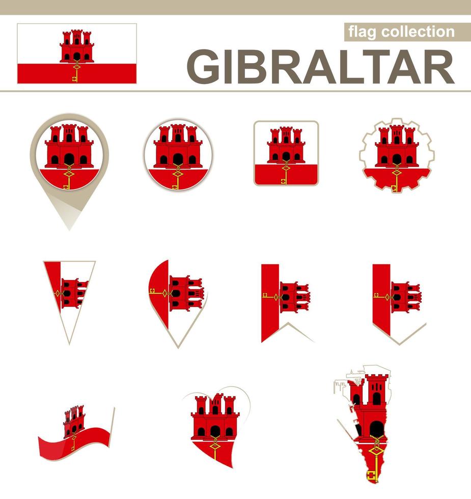 Gibraltar Flag Collection vector