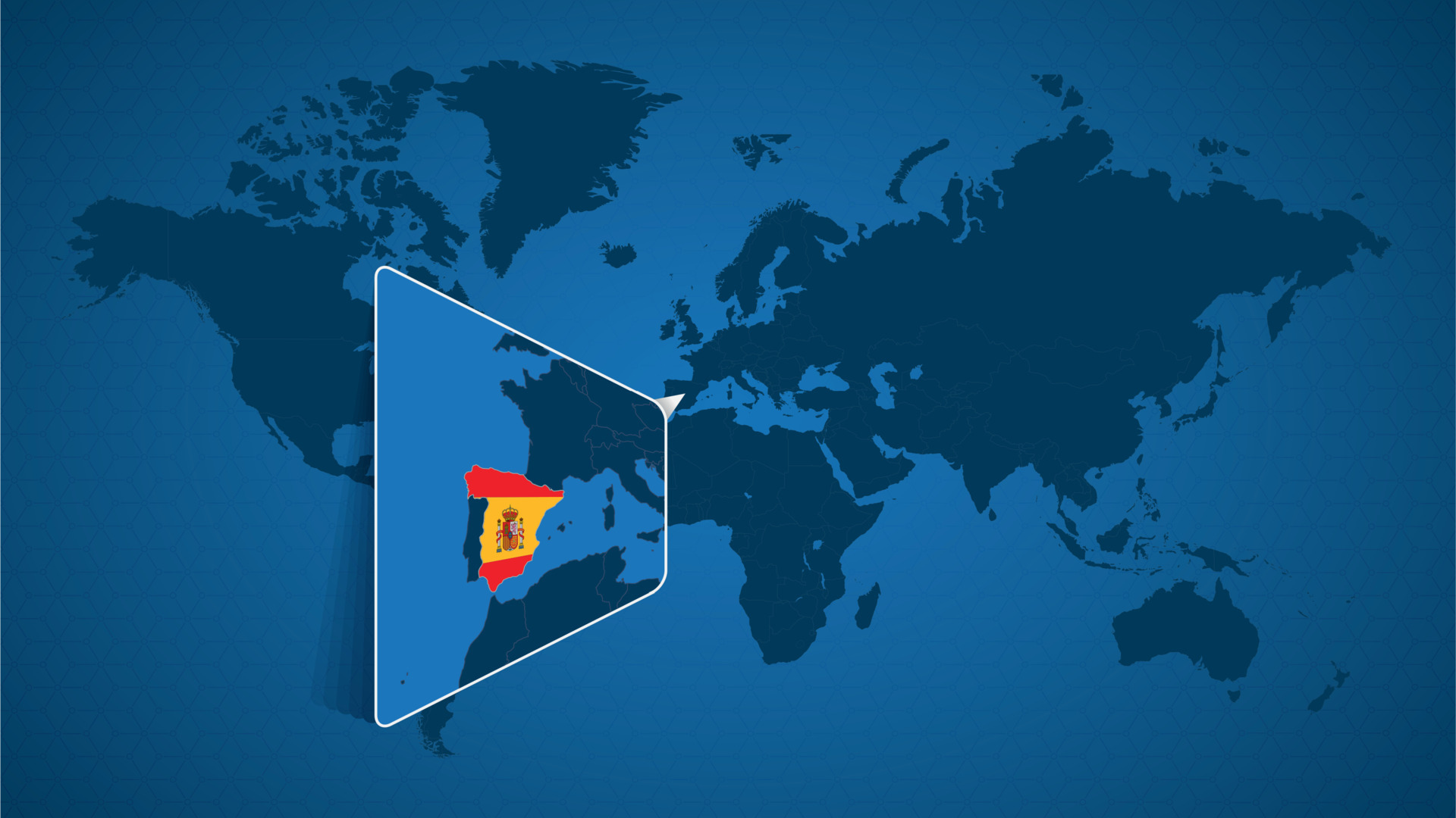 Detailed World Map With Pinned Enlarged Map Of Spain And Neighboring Detailed World Map With Pinned Enlarged Map Of Spain And Neighboring Countries Vector