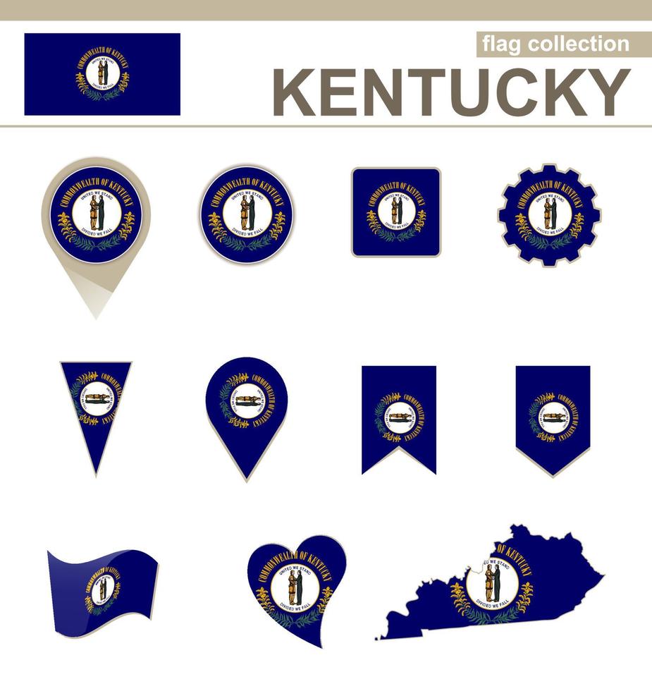 colección de banderas de kentucky vector