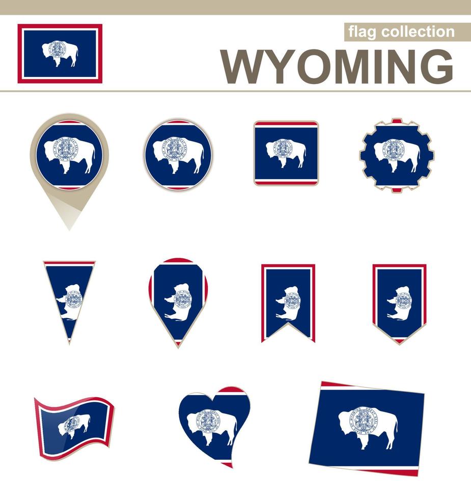 Wyoming Flag Collection vector