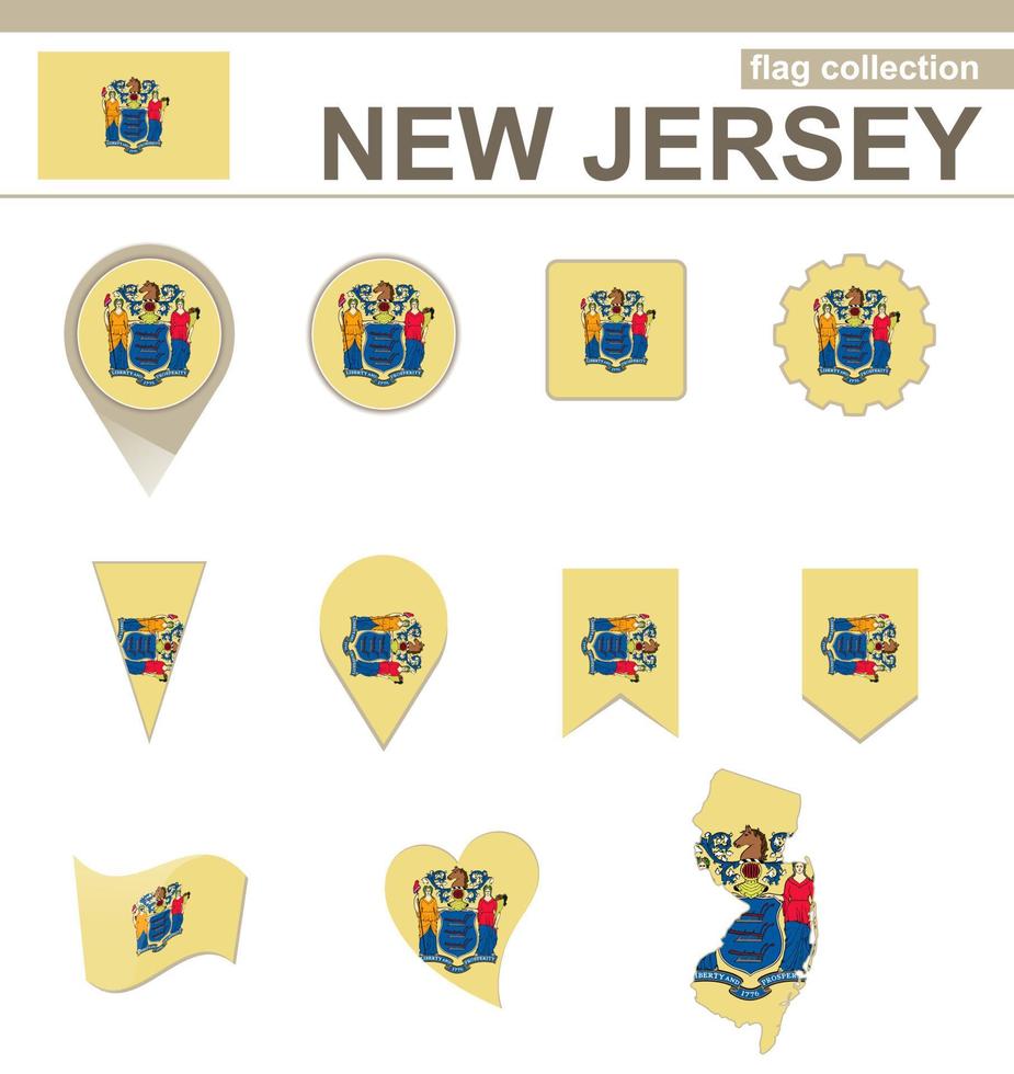 New Jersey Flag Collection vector