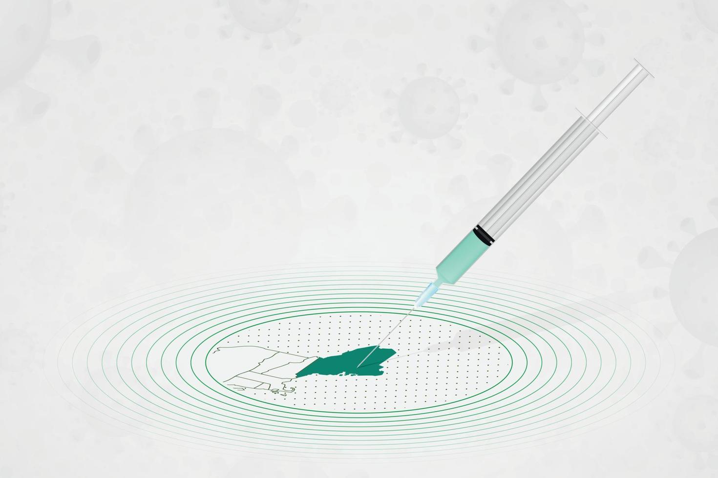 Maine vaccination concept, vaccine injection in map of Maine. Vaccine and vaccination against coronavirus, COVID-19. vector