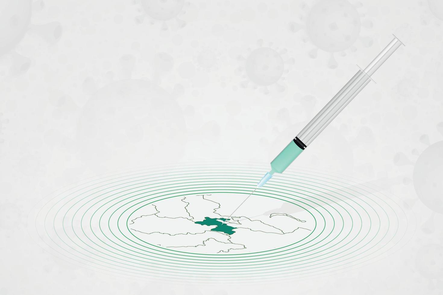Tajikistan vaccination concept, vaccine injection in map of Tajikistan. Vaccine and vaccination against coronavirus, COVID-19. vector