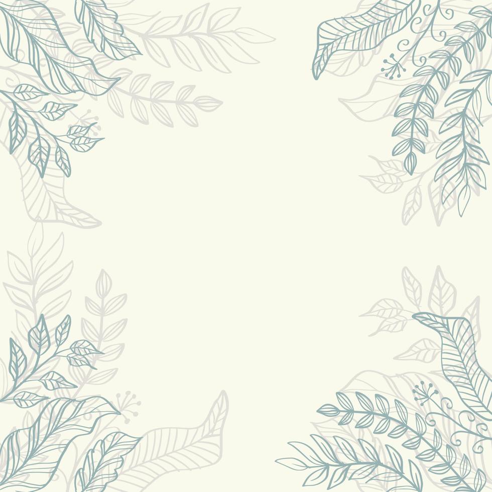 Hand Drawn Frame Of Leaves And Plants vector