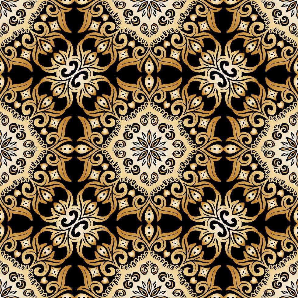 Gold  floral seamless pattern. Texture fashion print vector