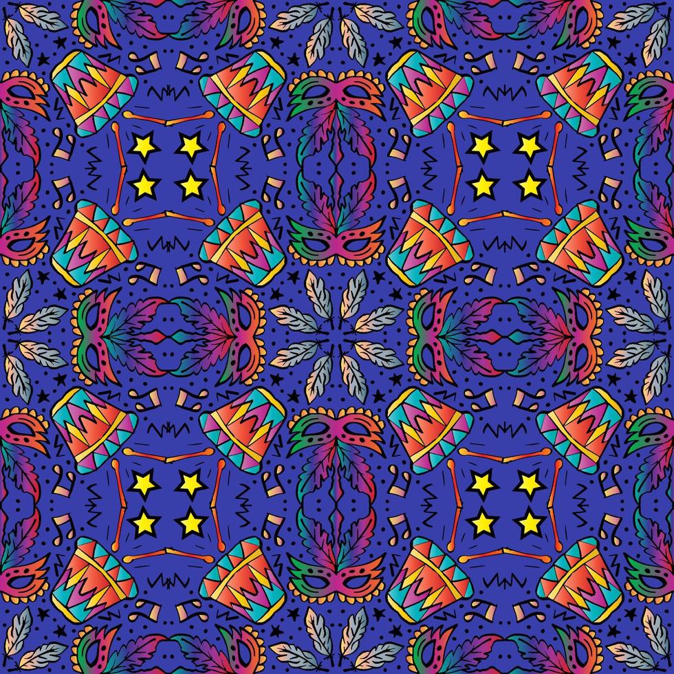 Mardi Gras Carnival  seamless pattern vector