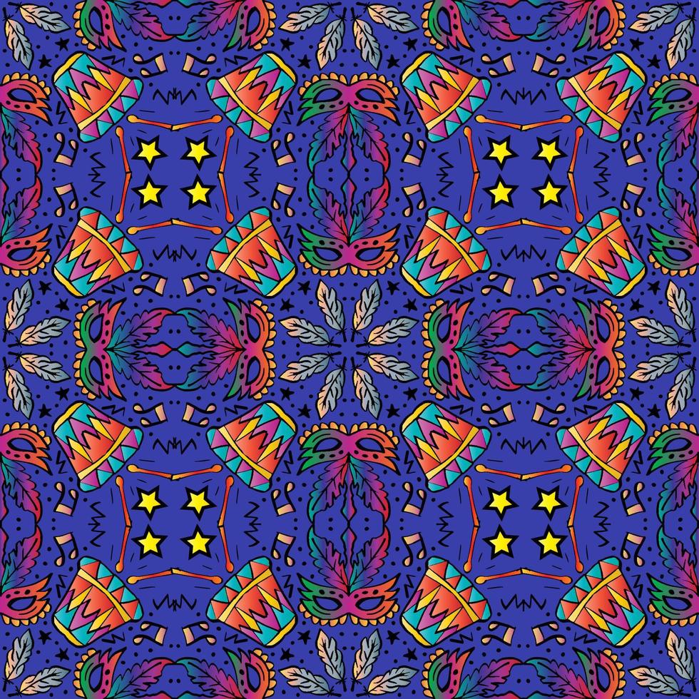 Mardi Gras Carnival  seamless pattern vector