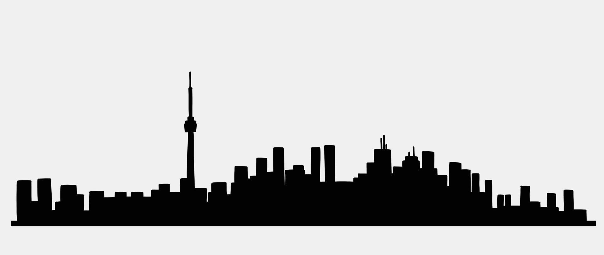 modern cityscape skyline outline doodle drawing on white background. vector