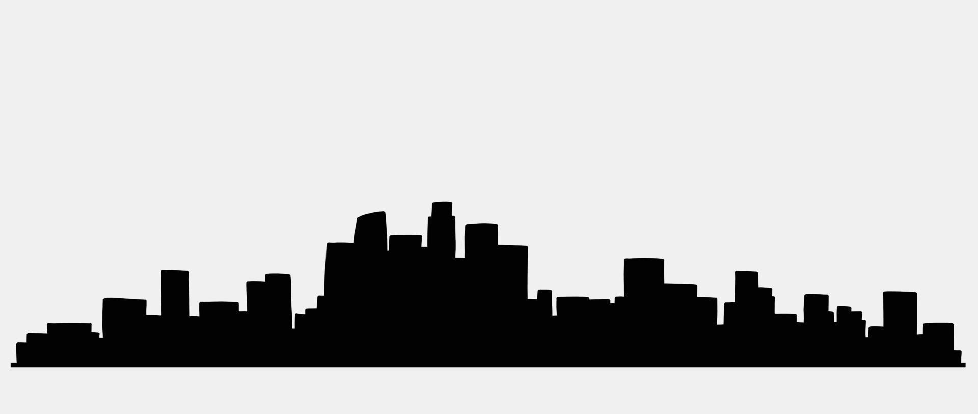 modern cityscape skyline outline doodle drawing on white background. vector